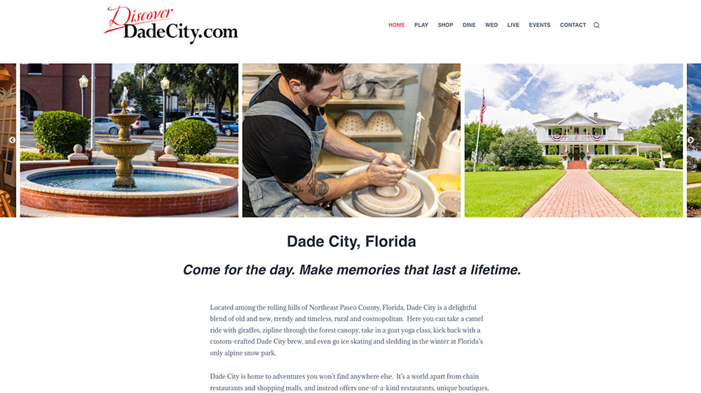Discover Dade City Business Website Sonic Pixel